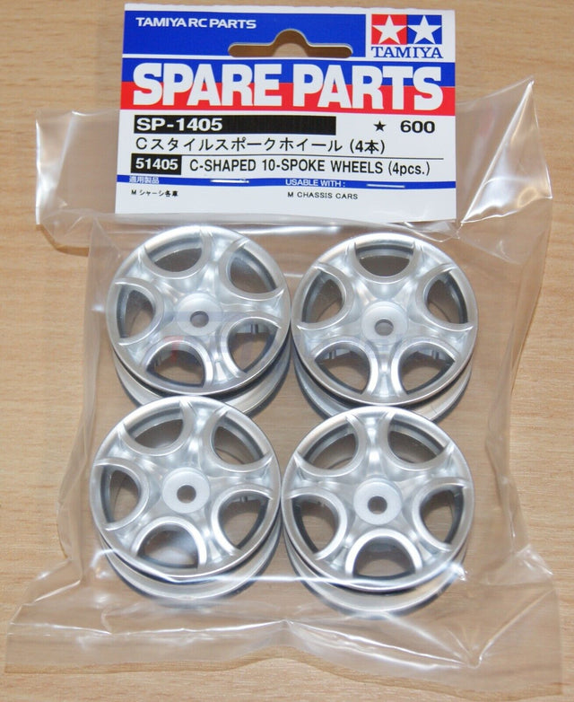 Tamiya 51405 C-Shaped 10-Spoke Wheels (4 Pcs.), (M03/M04/M05/M05Ra/M06/M07/M08)