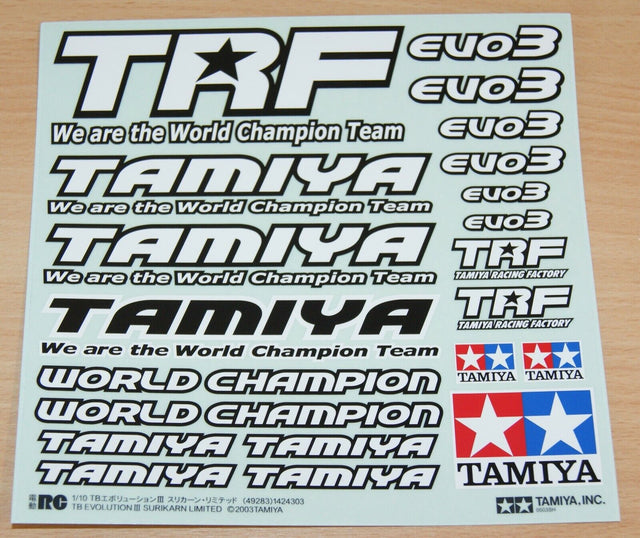 Tamiya 49283 TB Evolution III Surikarn Chassis Kit, 1424303 Decals/Stickers, NEW