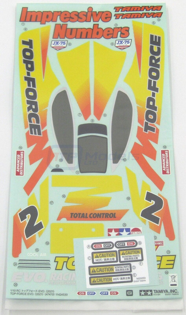 Tamiya 47470 Top Force Evo 2021, 9494242/19494242 Decals/Stickers, NIP