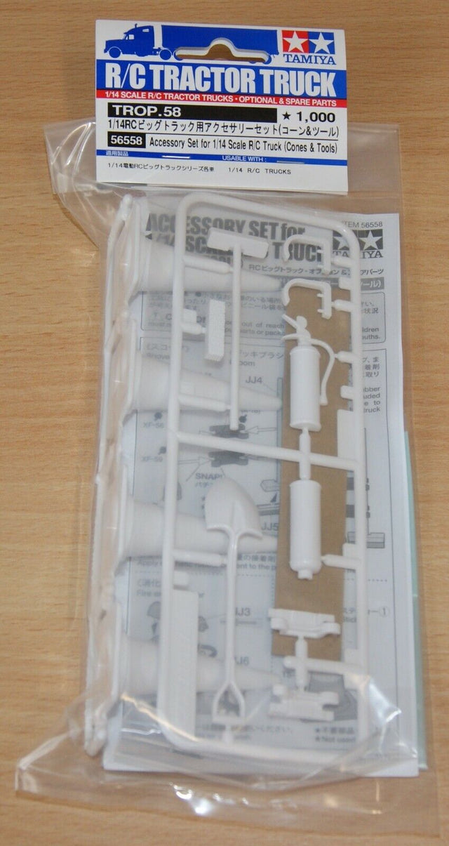Tamiya 56558 Accessory Set for 1/14 Scale R/C Truck (Cones & Tools) Scania/Arocs