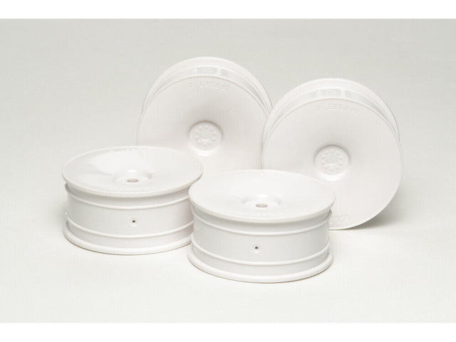 Tamiya 53475 Medium-Narrow White Dish Wheels (Offset 0), (TRF418/TRF419/TRF420)