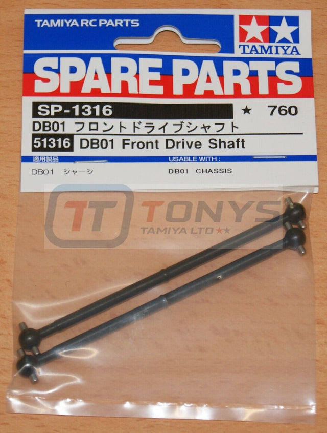 Tamiya 51316 DB01 Front Drive Shafts (DB-01/Durga/Baldre/DB02/Leonis/DB-02), NIP