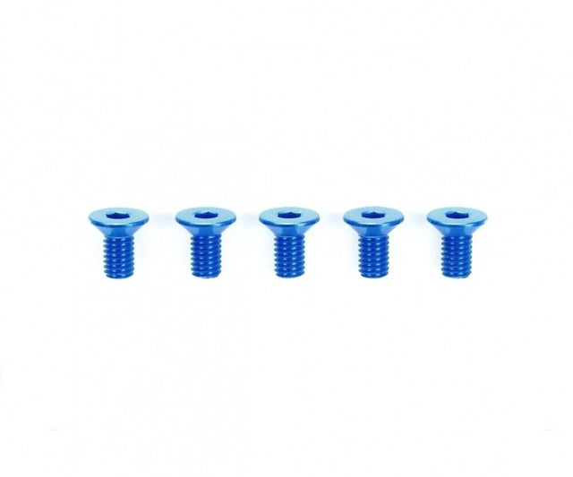 Tamiya 53771 3x6mm Countersunk Hex Head / Blue (5 Pcs.), (TRF's/TB Evo's), NIP