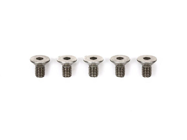 Tamiya 53584 3x6mm Titanium Countersunk Hex Head Socket Screw (5 Pcs.), (TRF419)