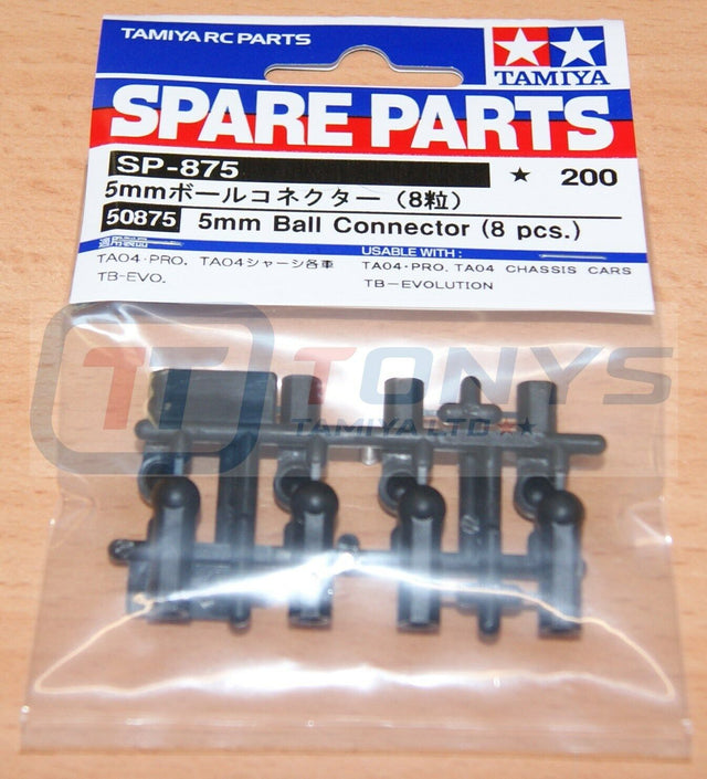 Tamiya 50875 5mm Ball Connector (8 Pcs.), (TA08/TB04/TB05/FF03/DB01/DF03), NIP