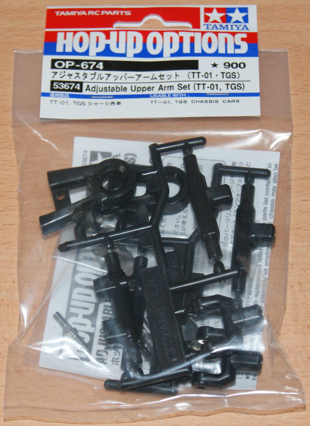 Tamiya 53674 Adjustable Upper Arm Set (TT01, TGS) (TT-01/TT01D/TT01E/TT01ES) NIP