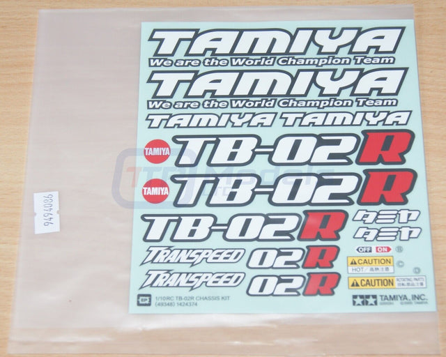 Tamiya 49348 TB-02R Chassis Kit/TB02R, 9494086/19494086 Decals/Stickers, NIP