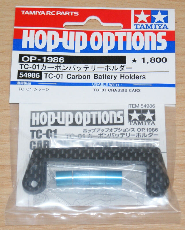 Tamiya 54986 TC-01 Carbon Battery Holders, (TC01 Formula-E/M07/M-07), NIP