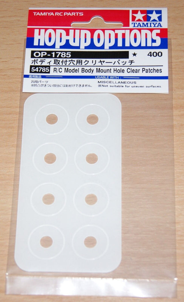 Tamiya 54785 R/C Model Body Mount Hole Clear Patches, (Post Hole Reinforcement)