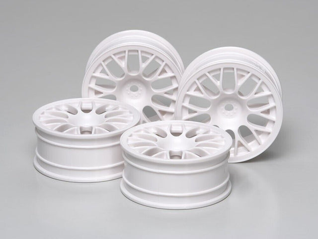 Tamiya 53468 Medium-Narrow White Mesh Wheels (Offset +2), (TA07/TA08/TB04/TB05)