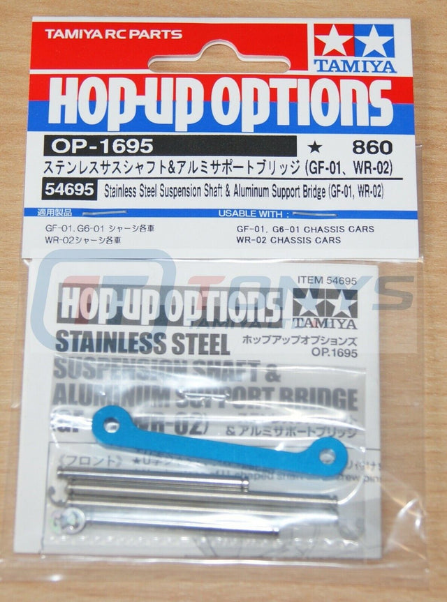 Tamiya 54695 S/Steel Suspension Shaft & Aluminium Support Bridge (GF-01, WR-02)