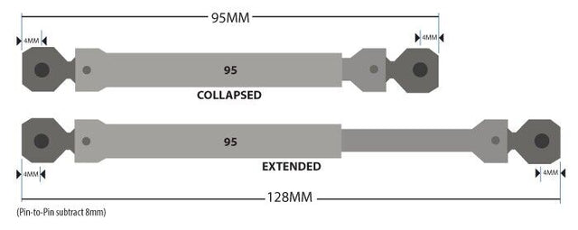 Tamiya 54113 CR-01 Carbon Steel Propeller Shaft (95mm) (CC02/CR01/Crawler), NIP