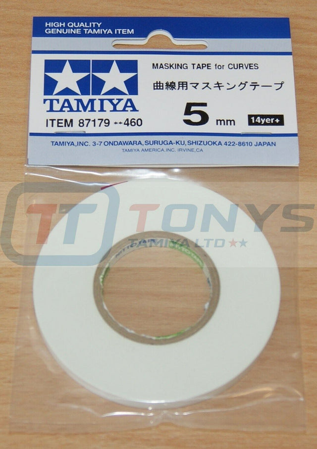 Tamiya 87179 Masking Tape for Curves 5mm Width, 20m Length, for RC Body Shells