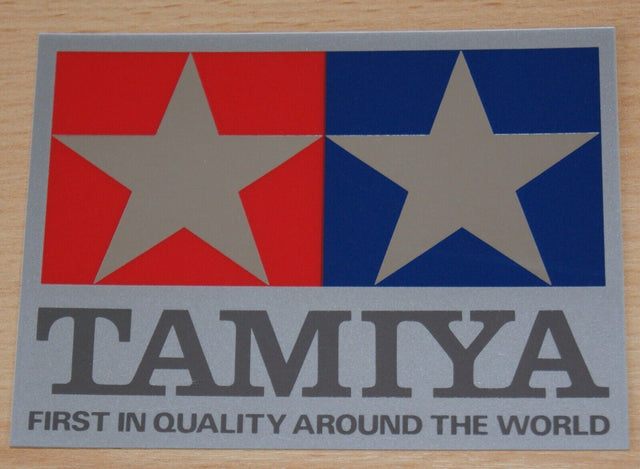 Tamiya 66047 Official Logo Crystal Sticker/Decal (Silver) (115mm x 89mm), NEW