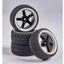 Carson C900165/500900165 1:10 5-Spoke Wheel Set (4 Pcs.) Blk/White, (For Tamiya)