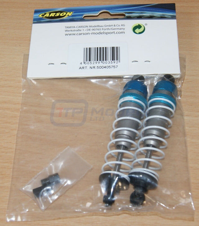 Carson 500405757 1:10 Blue Aluminum Buggy Oil Damper Set (2 Pcs.) 85mm (Tamiya)
