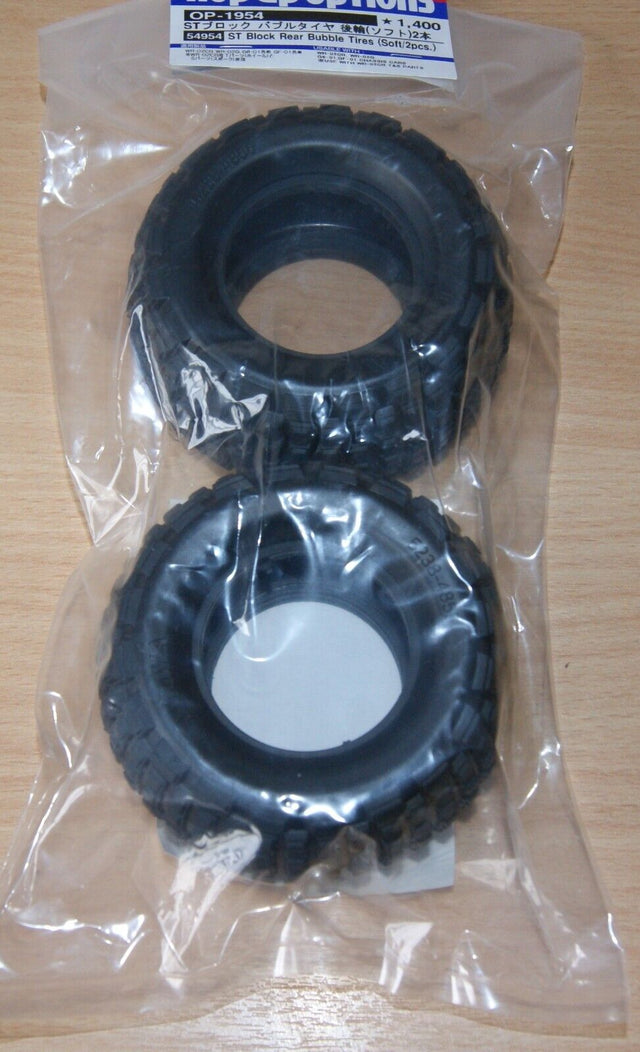 Tamiya 54954 ST Block Rear Bubble Tires (Soft/2 Pcs.), (Comical Avante/GF-01CB)