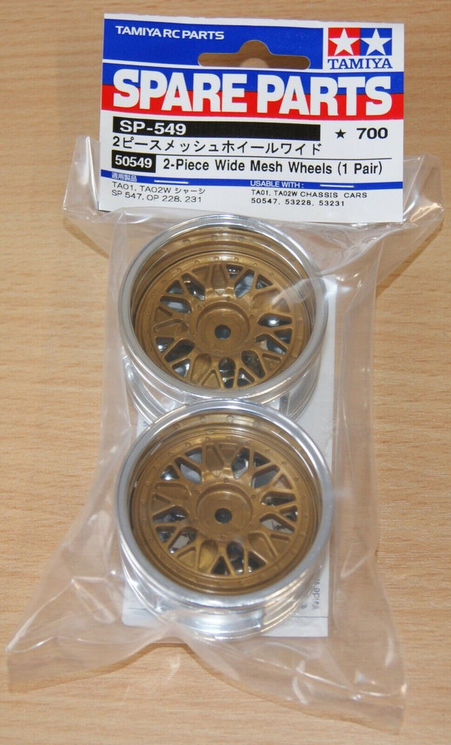 Tamiya 50549 2-Piece Wide Mesh Wheels (1 Pair), (Porsche 911 GT2/Racing/TA02SW)