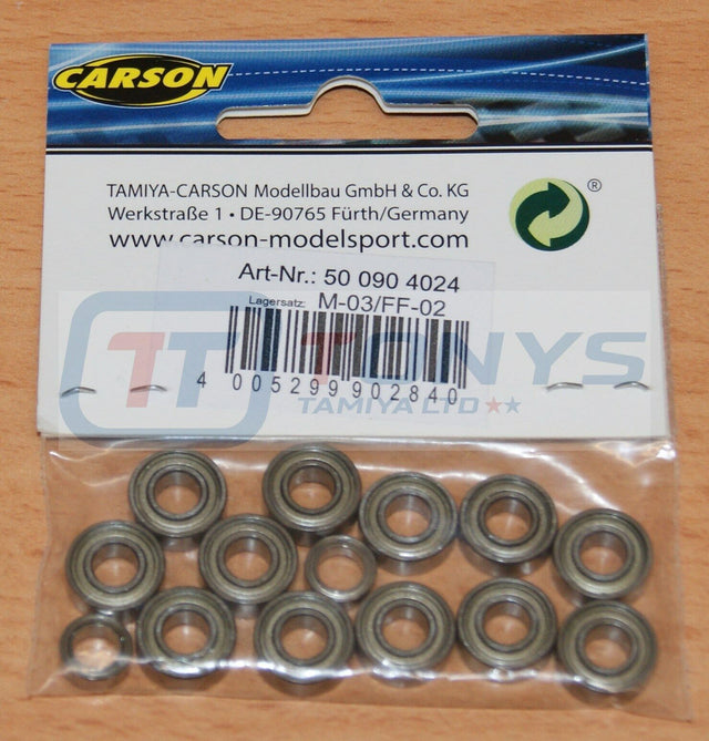 Carson 500904024/C904024 Ball Bearing Set for Tamiya M03/M04/FF02, NIP