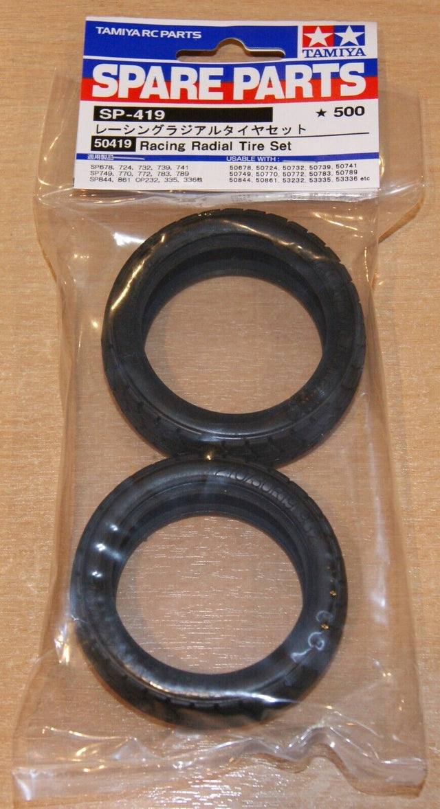 Tamiya 50419 Racing Radial Tires 2 Pcs (26mm) TA01/TA02/TA03/TT01/TT02/TL01/FF01