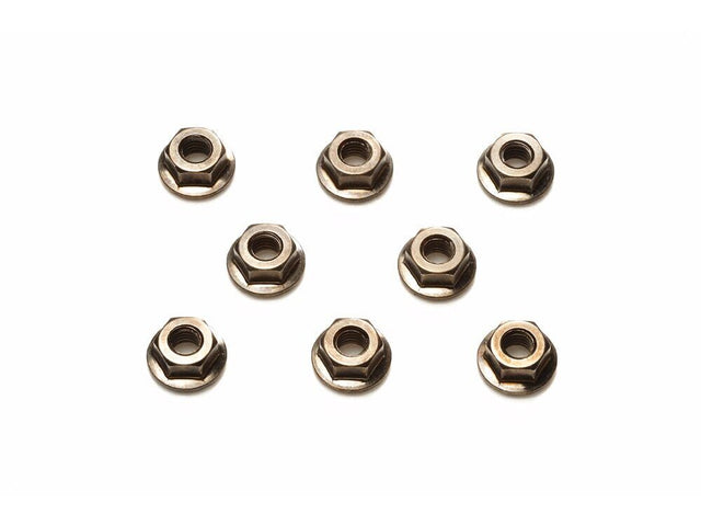 Tamiya 42282 TRF 4mm Serrated Wheel Nut, (Black, 8Pcs) (TRF502x/TRF201/DB01) NIP