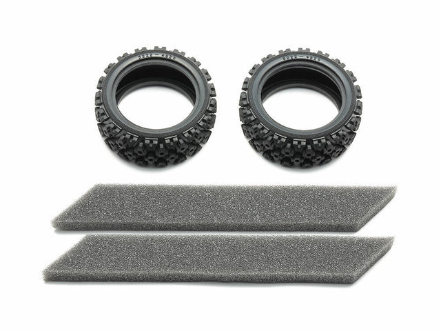 Tamiya 54861 Rally Block Tires (Soft, 1 Pair), (TA01/TA02/TT01/TT02/TL01/XV-01)