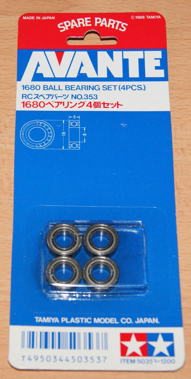 Tamiya 50353 1680 Ball Bearing Set (4 Pcs.), (Avante/2001/2011/Vanquish/Astute)