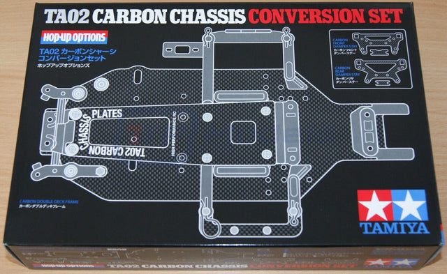 Tamiya 47479 TA02 Carbon Chassis Conversion Set, (TA02S/TA02SW/TA02W/FF01), NIB