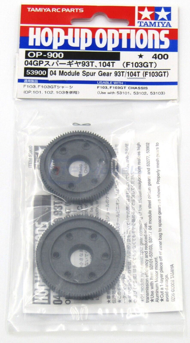 Tamiya 53900 0.4/04 Module Spur  Gear (93T, 104T, F103GT), (F103/F104/F104W)