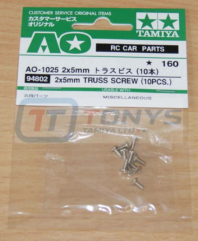 Tamiya 94802 2x5mm Truss Screw (10 Pcs.), (Scania/King/Grand/Knight Hauler/MAN)