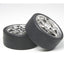 Tamiya 53960 6-Spoke Metal Plated Wheel w/Drift Tire Type D 2 Pcs. (26mm Off +2)