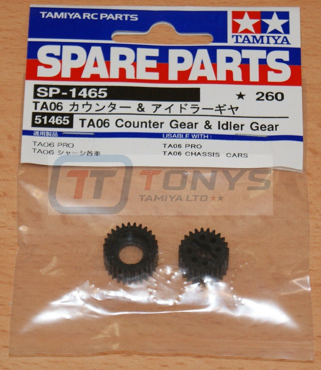 Tamiya 51465 TA06 Counter Gear & Idler Gear, (TA06R/TA06MS/TA-06 Pro), NIP