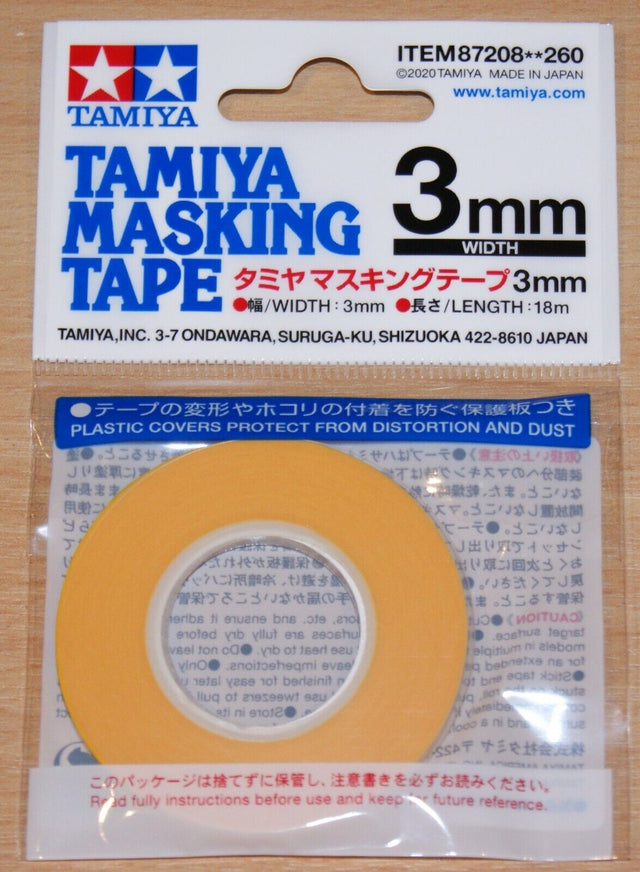 Tamiya 87208 Masking Tape 3mm Width, 18m Length, for RC Body Shells, NIP