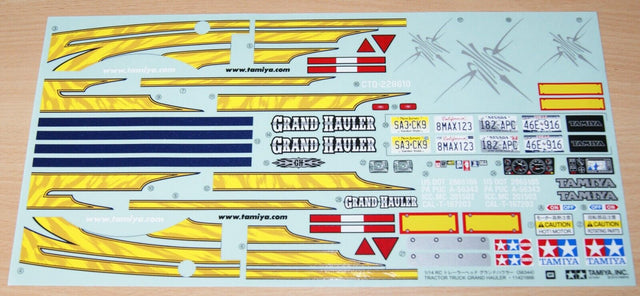 Tamiya 56344 Grand Hauler/Matte Black, 1421666/1142166 Decals/Stickers, NIP