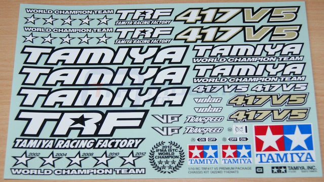 Tamiya 42240 TRF417x V5 Chassis Kit, 1424473/11424473 Logo Decals/Stickers NIP