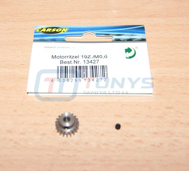 Carson 500013427 19T Steel Pinion Gear (0.6/06 Module) Tamiya Avante/Egress/TT02