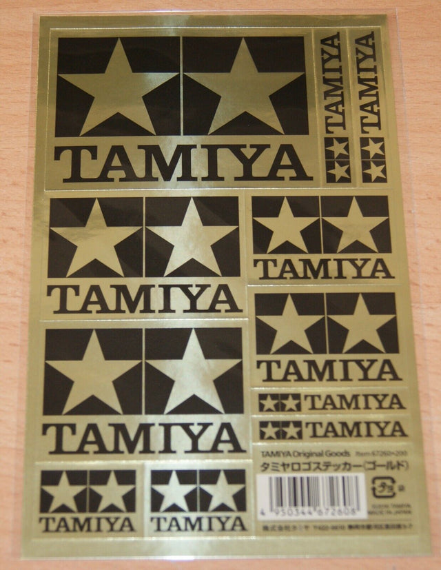 Tamiya 67260 Official Logo Sticker/Decal Set Gold (Black & Gold), NIP