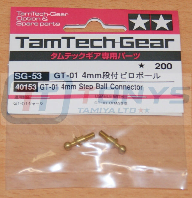 Tamiya 40153 Tamtech-Gear GT-01 4mm Step Ball Connector (GT01), NIP