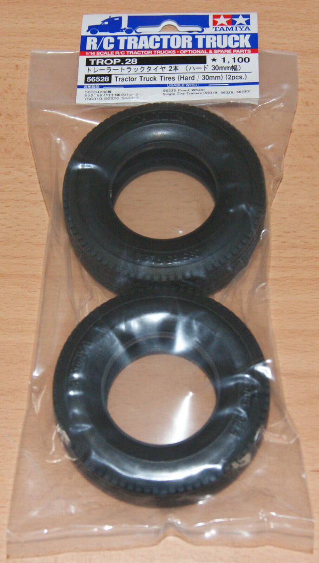 Tamiya 56528 Tractor Truck Tires/Tyres (Hard / 30mm) (2 Pcs.), (Mercedes Actros)