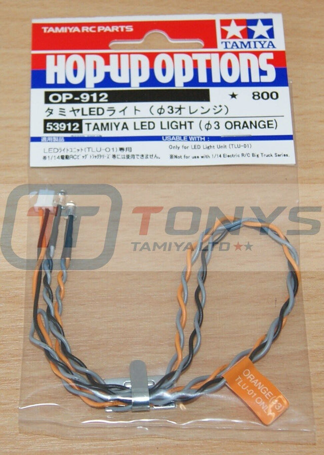 Tamiya 53912 LED Light (3mm Orange), (Use with TLU-01 & TLU-02), NIP