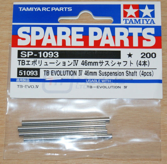 Tamiya 51093 TB Evolution IV 46mm Suspension Shaft (4 Pcs.) (DB01/M07/FF03/TC01)