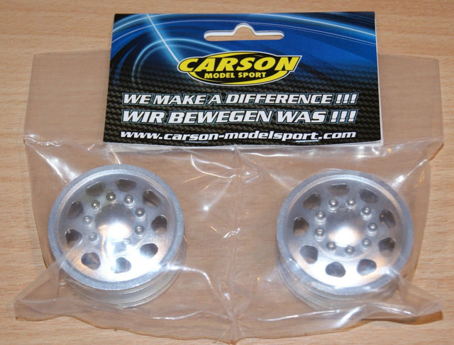 Carson 500530907 1:14 Front Aluminium Truck Wheels, Euro Look 1 Pair (Tamiya)