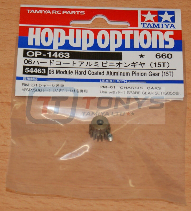 Tamiya 54463 06 Module Hard Coated Aluminum Pinion Gear (15T), (F103/F104/RM01)