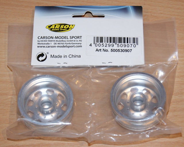 Carson 500530907 1:14 Front Aluminium Truck Wheels, Euro Look 1 Pair (Tamiya)