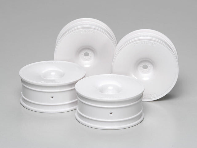 Tamiya 53473 Medium-Narrow White Dish Wheels (Offset +2), (TRF418/TRF419/TRF420)