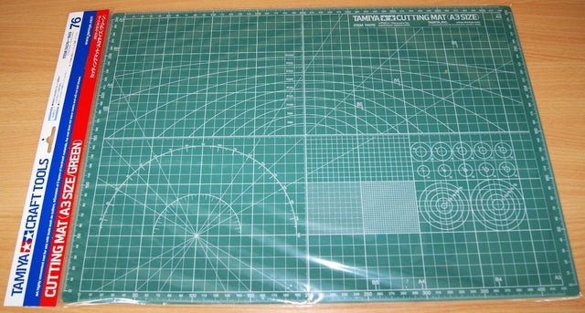 Tamiya 74076 Craft Tools Cutting Mat (A3 Size/Green) for RC & Plastic Kits, NIP