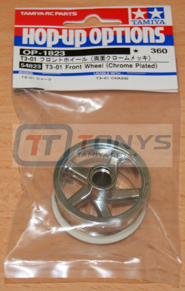 Tamiya 54823 T3-01 Front Wheel (Chrome Plated), (Dancing/Dual Rider), NIP