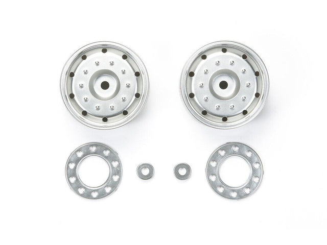 Tamiya 56519 Metal-Plated Wheels (30mm Width/Hex Hub/Matte Finish), (Trailers)