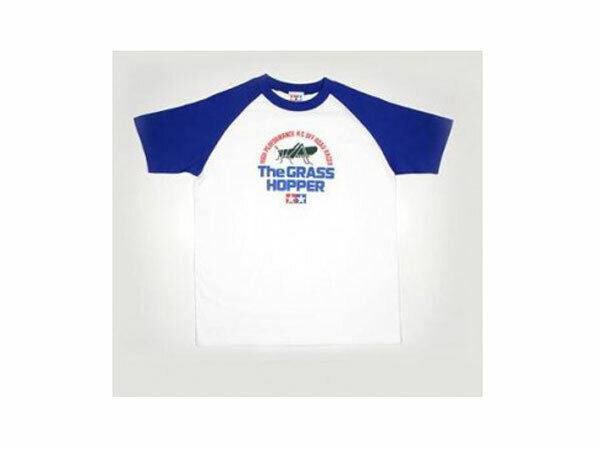 Tamiya 66846 Official T-Shirt Grasshopper White/Blue (L, 42in Chest), NIP