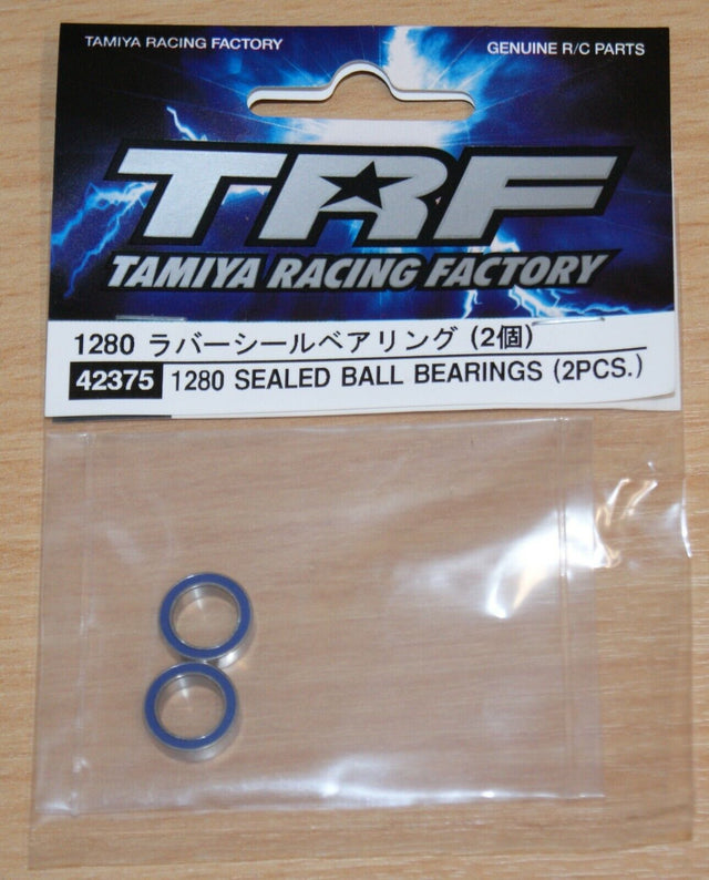 Tamiya 42375 TRF 1280 Rubber Sealed Ball Bearings (2 Pcs.), (TT02/F104), NIP